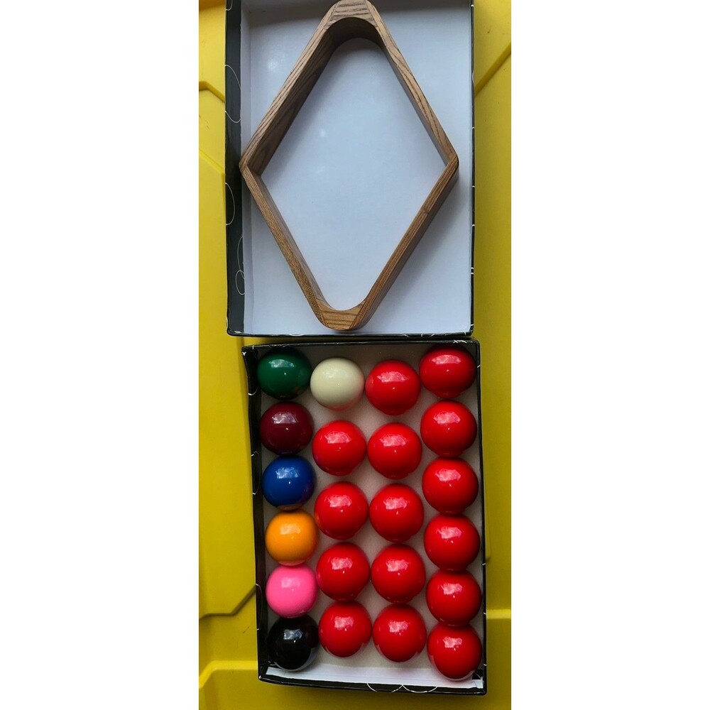 Snooker Ball Set, 2 1/16-Inch, Complete 22 Ball Set W/ Rack EUC